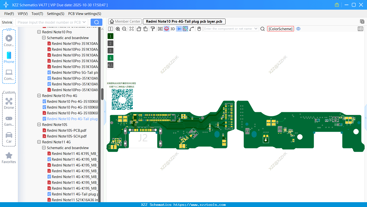 Xiaomi Redmi Note10 Pro 4G-Tail Plug Pcb Layer